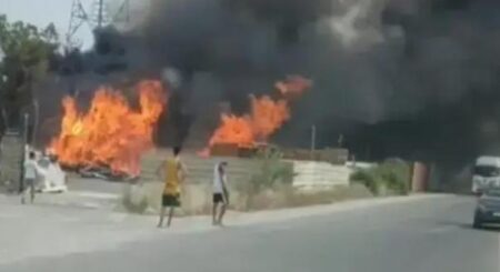 حريق مهول يستنفر سلطات طنجة​