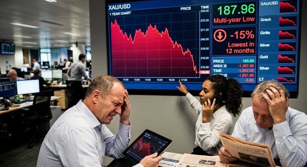 تراجع أسعار الذهب إلى أدنى مستوياتها منذ عام وسط موجة بيع واسعة للمعادن النفيسة