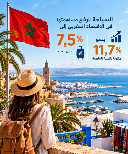 السياحة ترفع مساهمتها في الاقتصاد المغربي إلى 7,5%