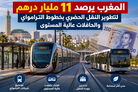 11 مليار درهم لتطوير النقل الحضري بالمغرب 11 مليار درهم لتطوير النقل الحضري بالمغرب
